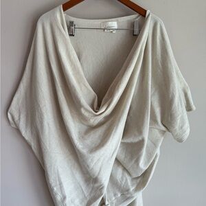 Anthropologie Cream Knit Top crossover one size
